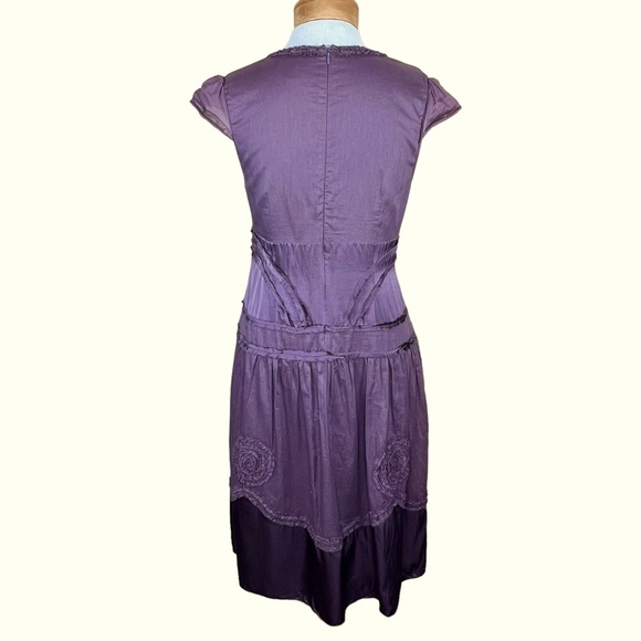 Saja Women’s Boho Lightweight Cotton Plum Midi Dress With Mini Ruffle De… - Picture 7 of 16